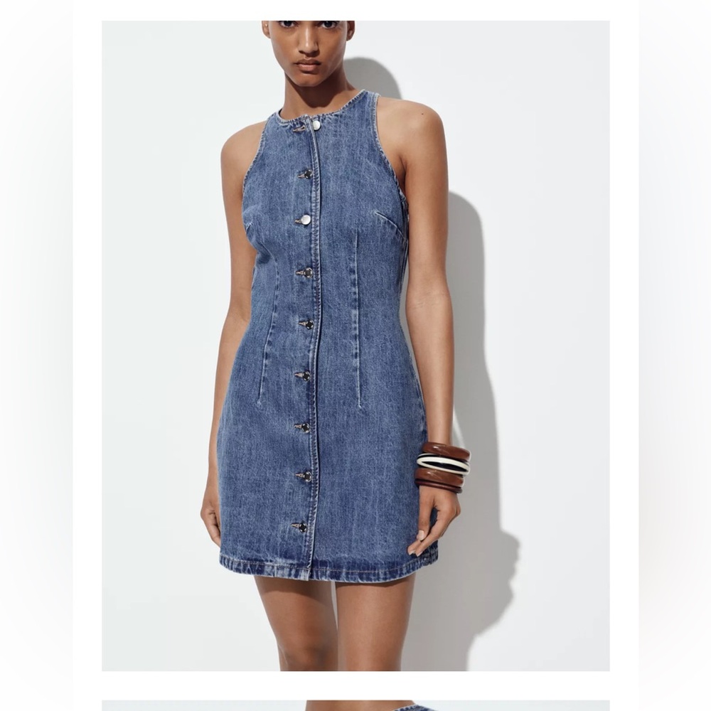 Zara Blue Denim Mini Dress medium